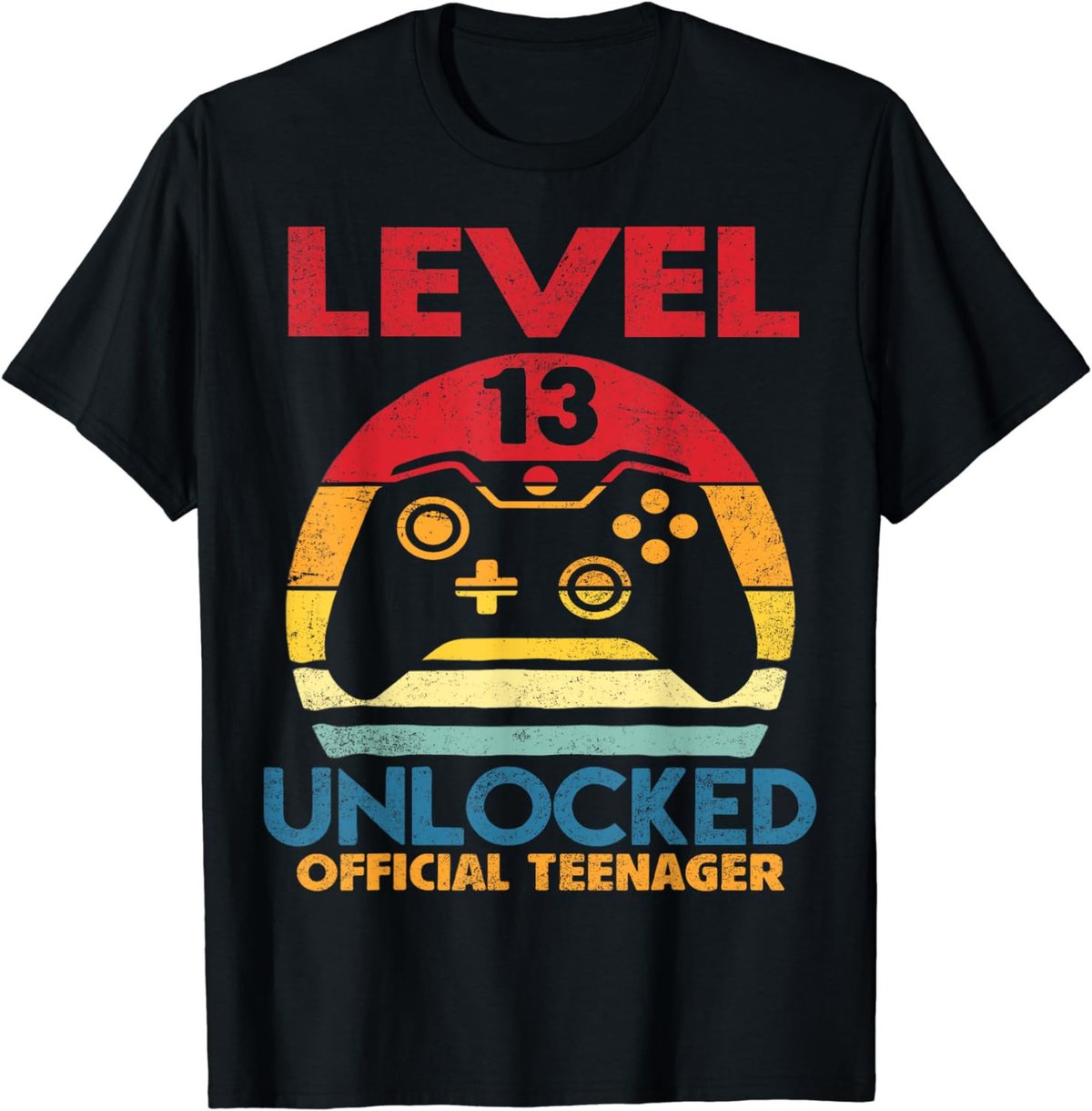 13th Birthday Gift Boys Level 13 Unlocked Official Teenager T-Shirt