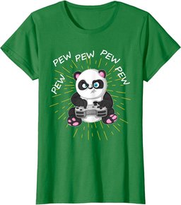 Pew Pew Pew Gaming Panda Gamer Anime Gift for Gamer Men Kids T-Shirt
