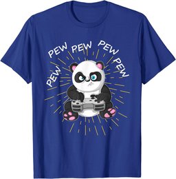 Pew Pew Pew Gaming Panda Gamer Anime Gift for Gamer Men Kids T-Shirt