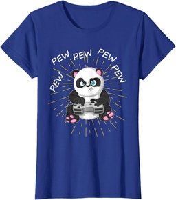 Pew Pew Pew Gaming Panda Gamer Anime Gift for Gamer Men Kids T-Shirt