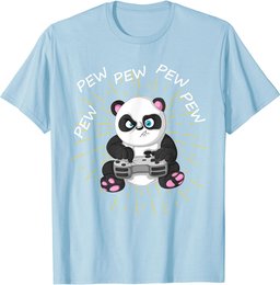 Pew Pew Pew Gaming Panda Gamer Anime Gift for Gamer Men Kids T-Shirt