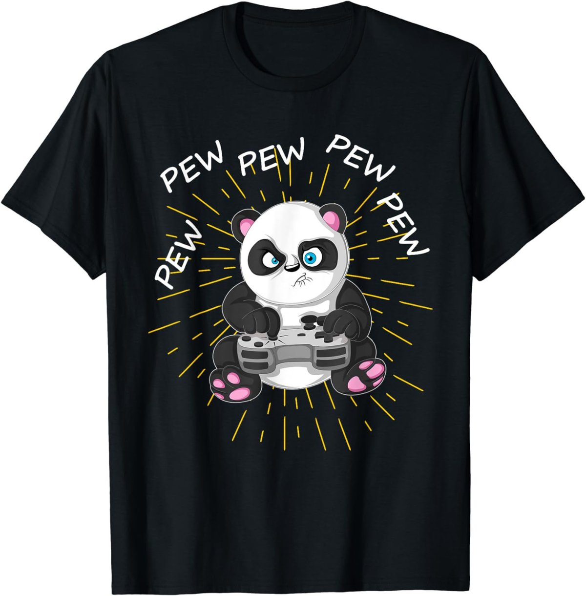 Pew Pew Pew Gaming Panda Gamer Anime Gift for Gamer Men Kids T-Shirt