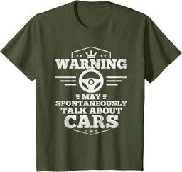 Auto Mechanic T-Shirt Warning I May Spontaneously Talk Cars T-Shirt