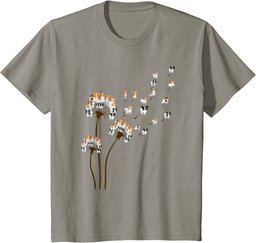Papillon Dogs Flower Fly Dandelion Shirt Dog Mama Dog Lover T-Shirt