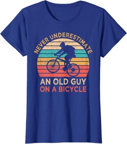 Never Underestimate An Old Guy On A Bicycle Vintage Cyclist T-Shirt