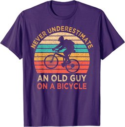 Never Underestimate An Old Guy On A Bicycle Vintage Cyclist T-Shirt