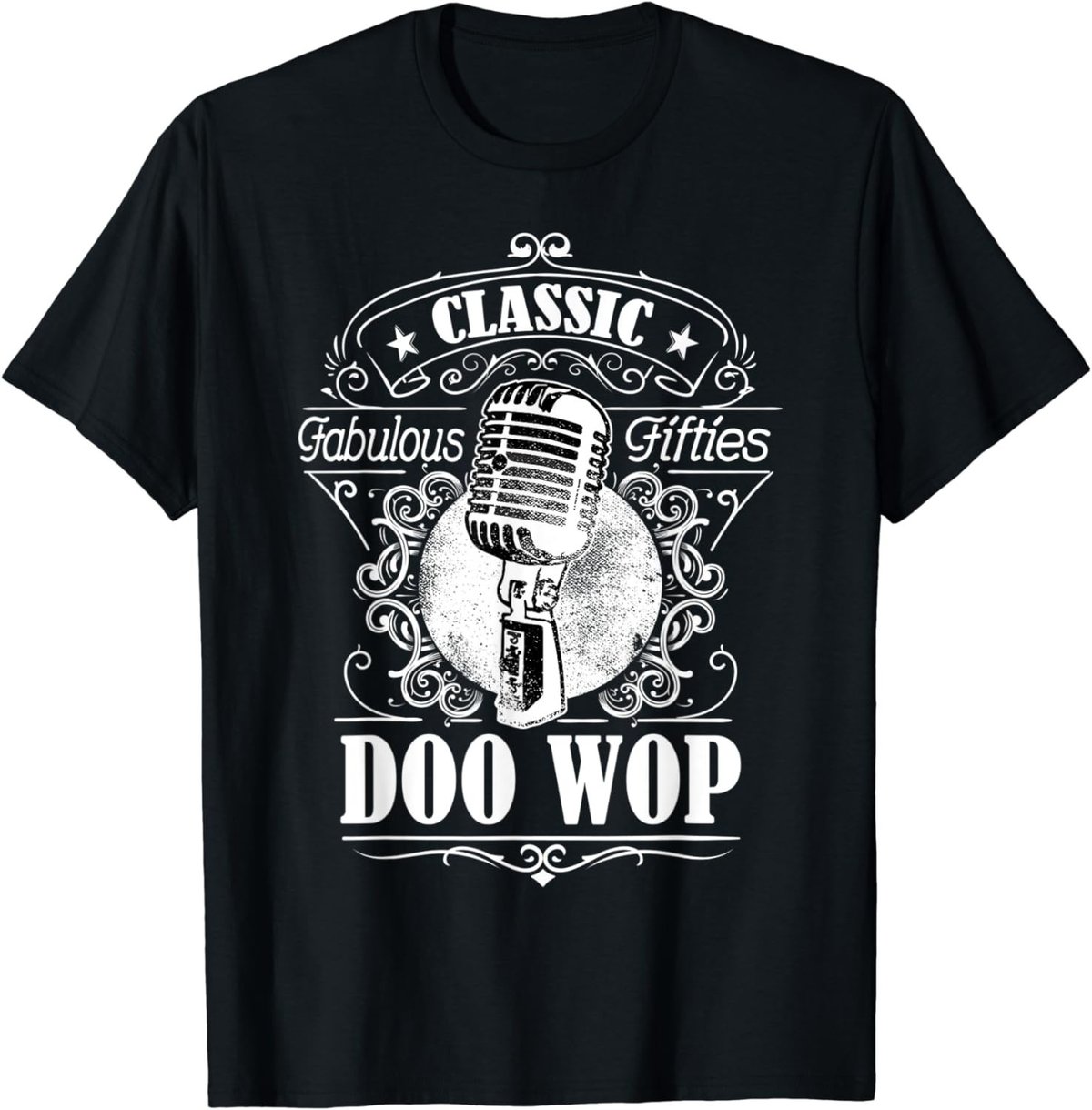 1950s Doo Wop Rockabilly Men Women Sock Hop Microphone T-Shirt