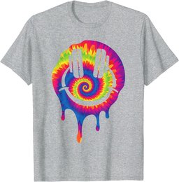 Melting Smiling Dj Headphones Color Spiral EDM Rave Dj Party T-Shirt