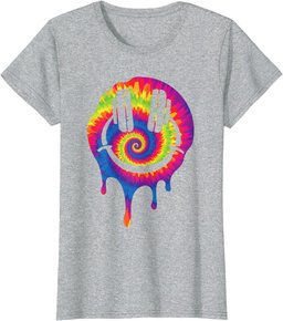 Melting Smiling Dj Headphones Color Spiral EDM Rave Dj Party T-Shirt