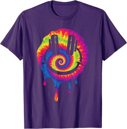 Melting Smiling Dj Headphones Color Spiral EDM Rave Dj Party T-Shirt
