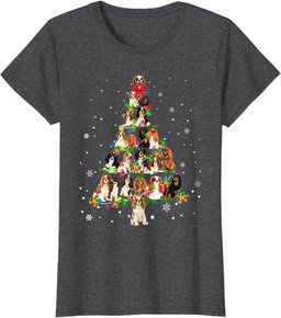 Cute Cavalier King Charles Spaniel dog Christmas Tree gift T-Shirt