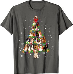 Cute Cavalier King Charles Spaniel dog Christmas Tree gift T-Shirt