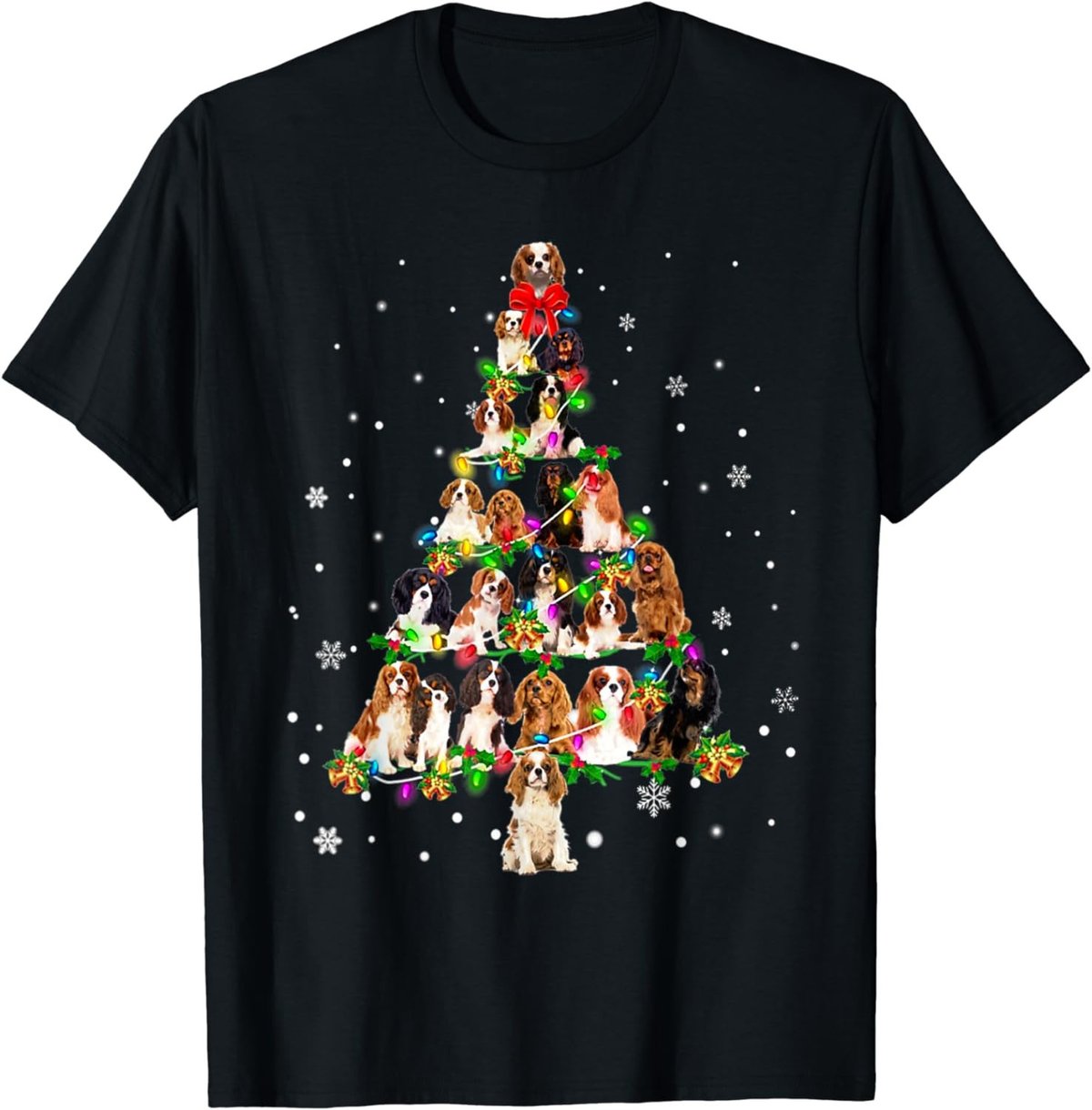Cute Cavalier King Charles Spaniel dog Christmas Tree gift T-Shirt
