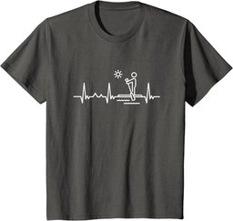 Stand Up Paddle Summer Lake River SUP Heartbeat T-Shirt