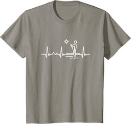 Stand Up Paddle Summer Lake River SUP Heartbeat T-Shirt