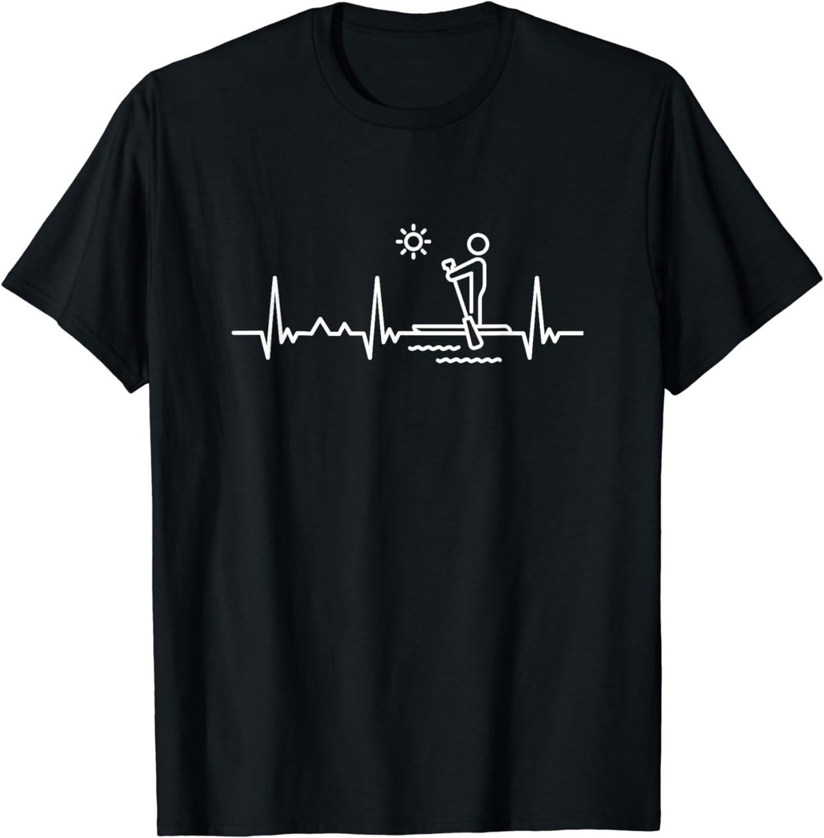 Stand Up Paddle Summer Lake River SUP Heartbeat T-Shirt