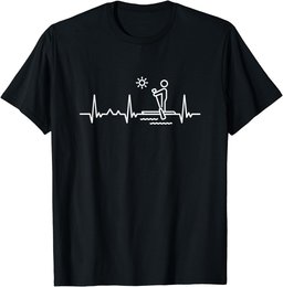 Stand Up Paddle Summer Lake River SUP Heartbeat T-Shirt