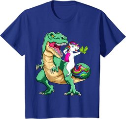 St Patrick's Day Dabbing Unicorn Riding Dinosaur Men boys T-Shirt