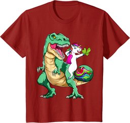 St Patrick's Day Dabbing Unicorn Riding Dinosaur Men boys T-Shirt