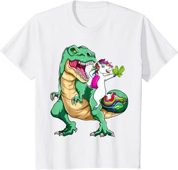 St Patrick's Day Dabbing Unicorn Riding Dinosaur Men boys T-Shirt