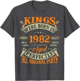 40th Birthday Gift Vintage Kings Born In 1982 40 Years Old T-Shirt