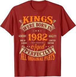 40th Birthday Gift Vintage Kings Born In 1982 40 Years Old T-Shirt