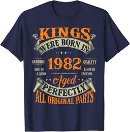 40th Birthday Gift Vintage Kings Born In 1982 40 Years Old T-Shirt