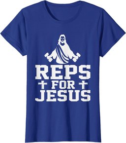 Reps For Jesus Funny Christian Gym Fitness Biceps Quote Gift T-Shirt