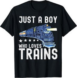 Funny Boys Just A Boy Who Loves Trains This Boy Loves Trains T-Shirt