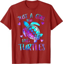 Just a Girl Who Loves Turtles Galaxy Space Sea Turtle Lover T-Shirt