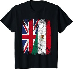 MEXICO Half BRITAIN UK Friendship Flag MEXICAN T-Shirt