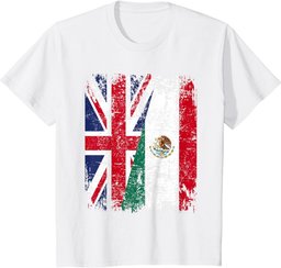 MEXICO Half BRITAIN UK Friendship Flag MEXICAN T-Shirt