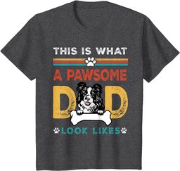 This Is What A Pawsome Dad Look Likes Border Collie Dog Dad T-Shirt