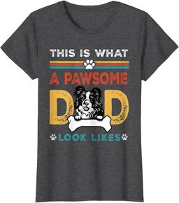 This Is What A Pawsome Dad Look Likes Border Collie Dog Dad T-Shirt