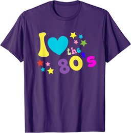 I love The 80's TShirt Funny 80s Party Costume Gift Top Tee T-Shirt
