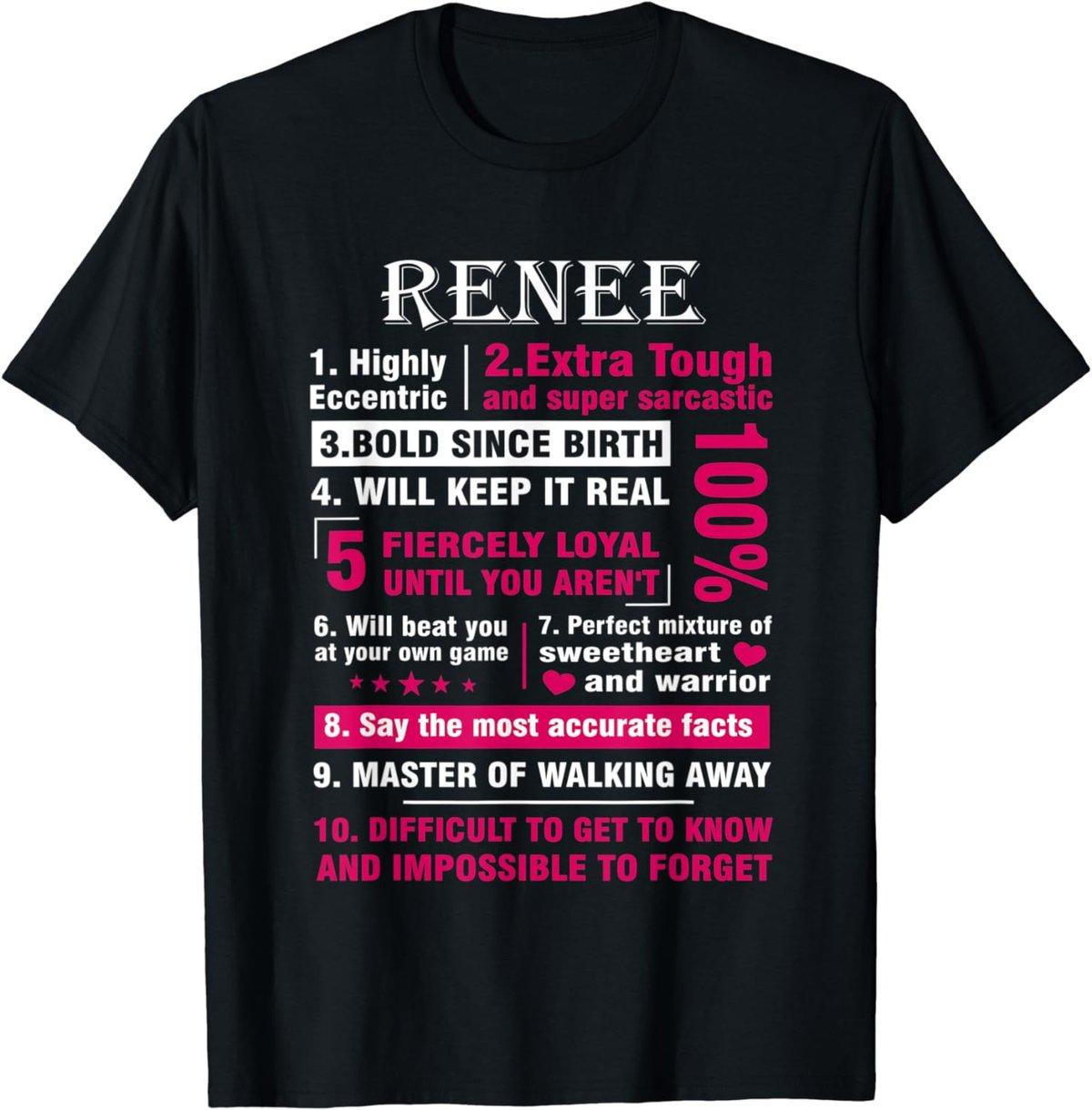 RENEE Highly Eccentric 10 Facts Shirt First Name shirt T-Shirt