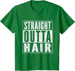 Mens Funny Bald Joke Straight Outta Hair Loss Baldness T-Shirt