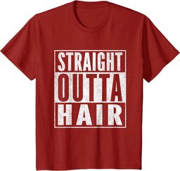 Mens Funny Bald Joke Straight Outta Hair Loss Baldness T-Shirt