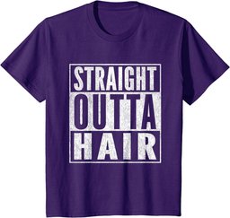 Mens Funny Bald Joke Straight Outta Hair Loss Baldness T-Shirt