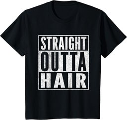 Mens Funny Bald Joke Straight Outta Hair Loss Baldness T-Shirt