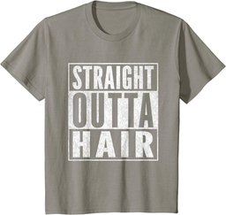 Mens Funny Bald Joke Straight Outta Hair Loss Baldness T-Shirt