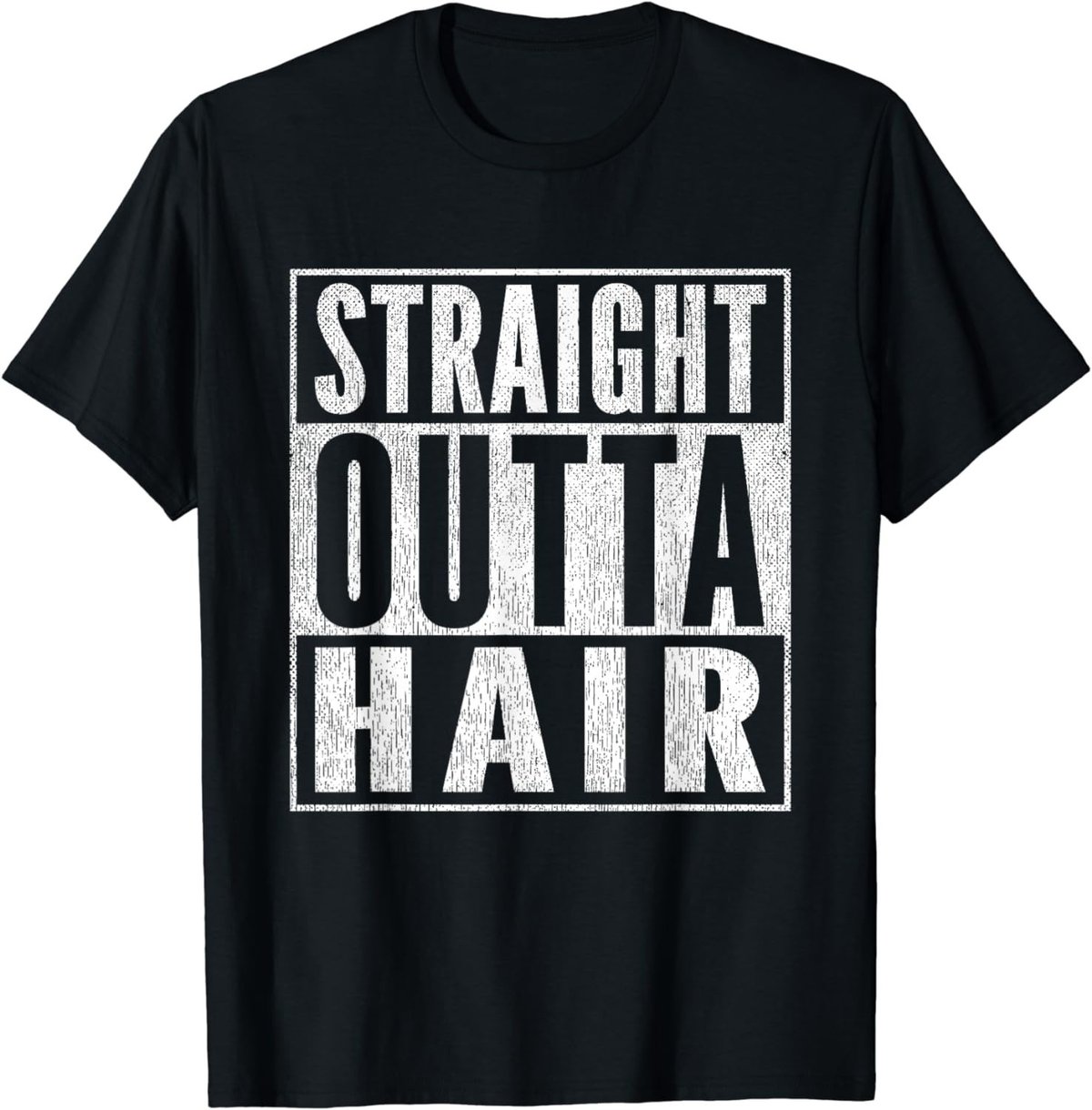 Mens Funny Bald Joke Straight Outta Hair Loss Baldness T-Shirt