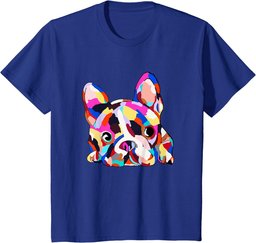 Geometric French Bulldog Dog, Boy Girl Funny T-Shirt
