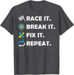 Race, Break, Fix and Repeat Fun Racing Mechanic Gift T-Shirt