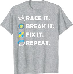 Race, Break, Fix and Repeat Fun Racing Mechanic Gift T-Shirt