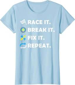 Race, Break, Fix and Repeat Fun Racing Mechanic Gift T-Shirt