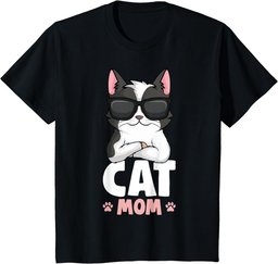 Cat Mom Kitty Women Girls T-Shirt