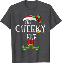 Cheeky Elf Family Matching Christmas Group Funny T-Shirt