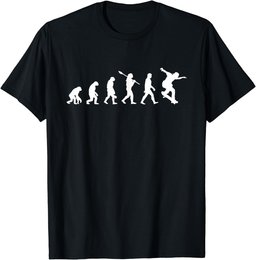 Funny Skateboard Skateboarding Shirt Evolution Of Man Fun T-Shirt
