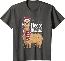 Fleece Feliz Navidad Funny Cute Llama Christmas T-Shirt